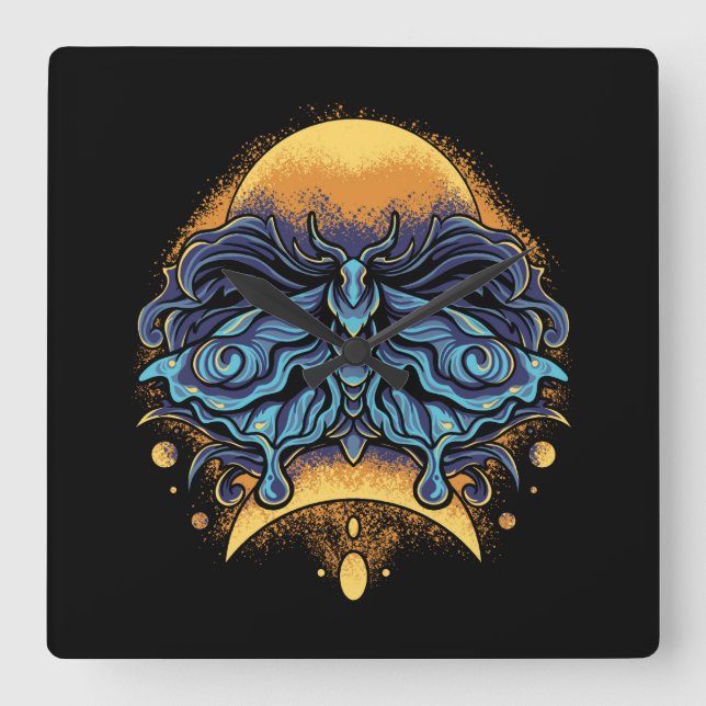 Horloge Carrée Papillon (Recto)