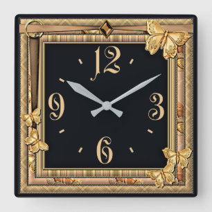 Horloge Carrée Papillon décoratif