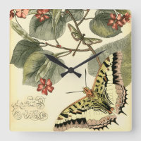 Papillon et libellule à fleurs rouges