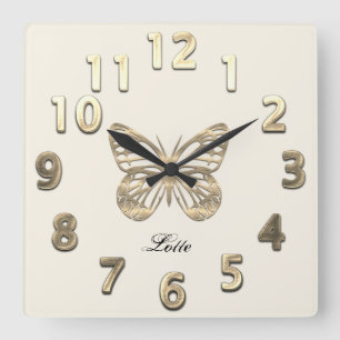 Horloge Carrée Papillon mou