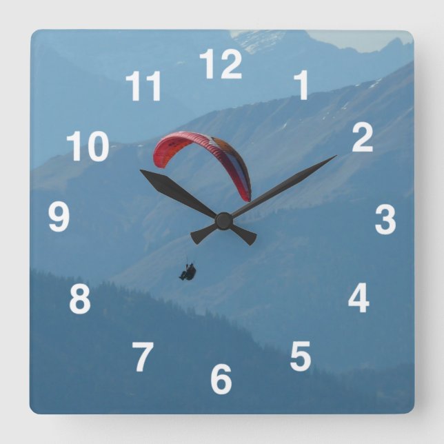Horloge Carrée Paraglide de Switzerland (Recto)