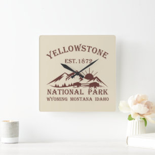 Horloge Carrée Parc national de Yellowstone vintage