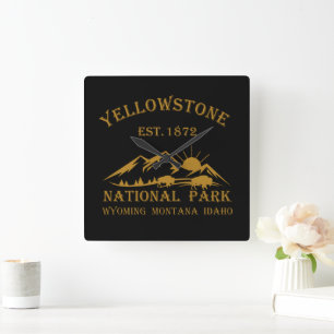 Horloge Carrée Parc national de Yellowstone vintage