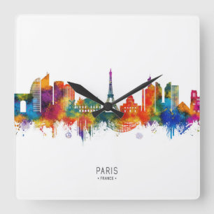 Horloge Carrée Paris France Skyline
