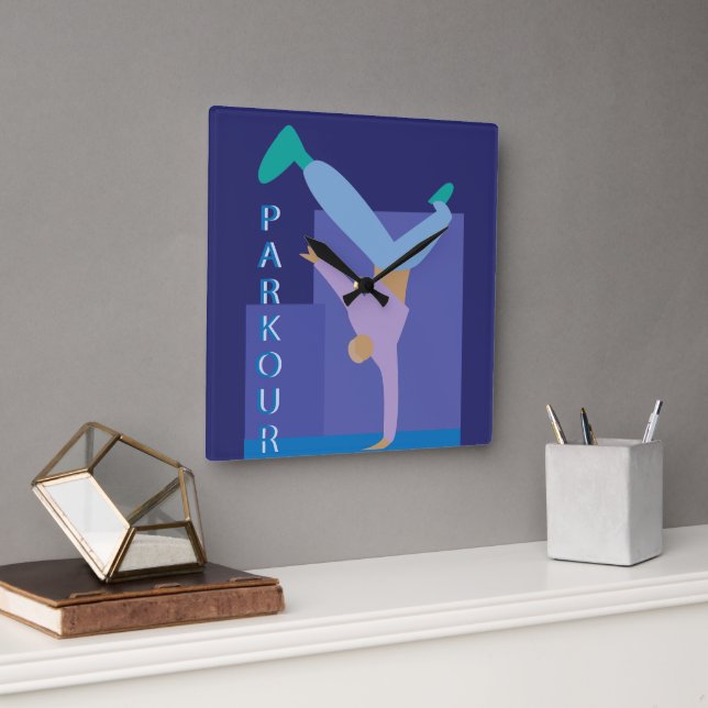 Horloge Carrée Parkour (Bureau)