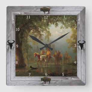 HORLOGE CARRÉE PARTI DE GUERRE INDIEN