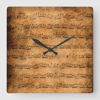 Horloge Carrée Partition vintage
