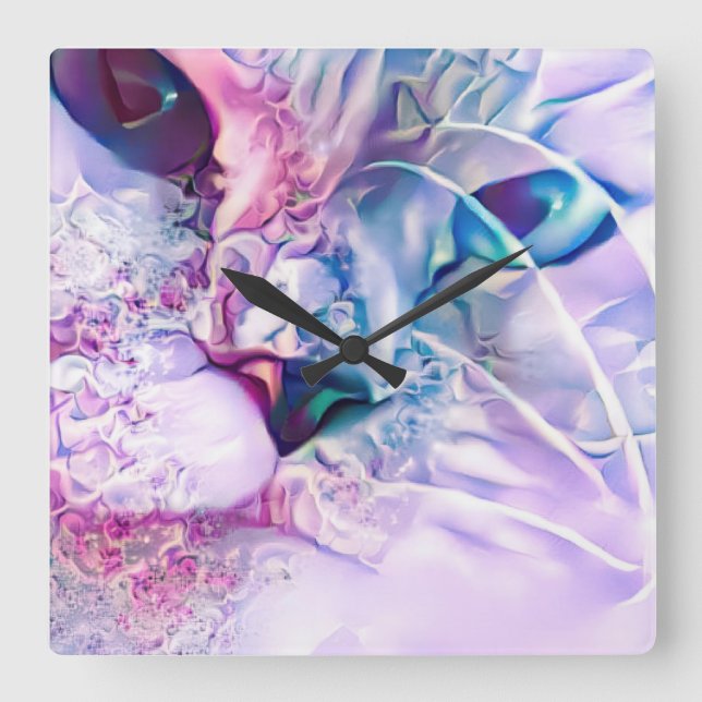 Horloge Carrée Pastel Cat Dreamscape (Recto)