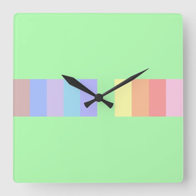 Horloge Carrée Pastel Lime Green (Recto)