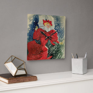 Horloge Carrée Pastilles Geraudel contre la toux Art Nouveau vint