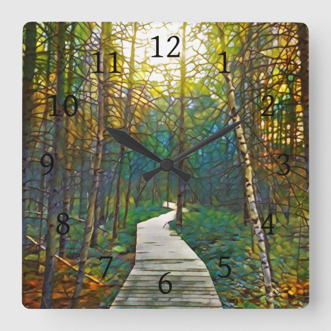 Horloge Carrée Path en Forest Design 263 (Recto)