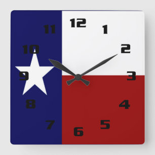 Horloge Carrée Patriotic and Vibrant Texas Flag