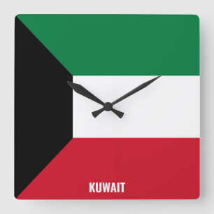 Horloge Carrée Patriotic koweït Flag Dazzling