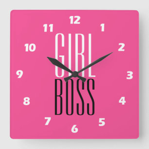 Horloge Carrée Patron de marque personnalisée Boss Blanc Noir Hot