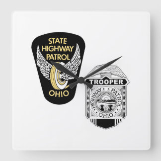 Horloge Carrée Patrouille sur l'autoroute de l'État de l'Ohio - P