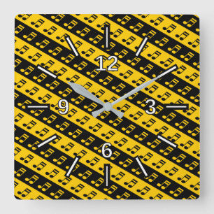 Horloge Carrée Patters de Black & Yellow