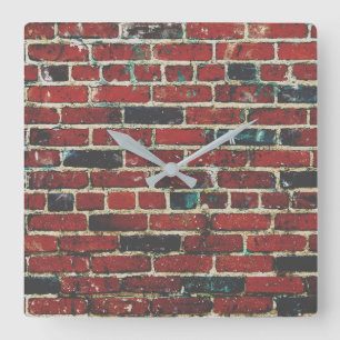 Horloge Carrée Patters de Brick Wall Cool Texture
