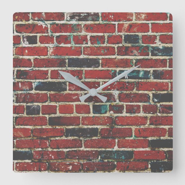 Horloge Carrée Patters de Brick Wall Cool Texture (Recto)