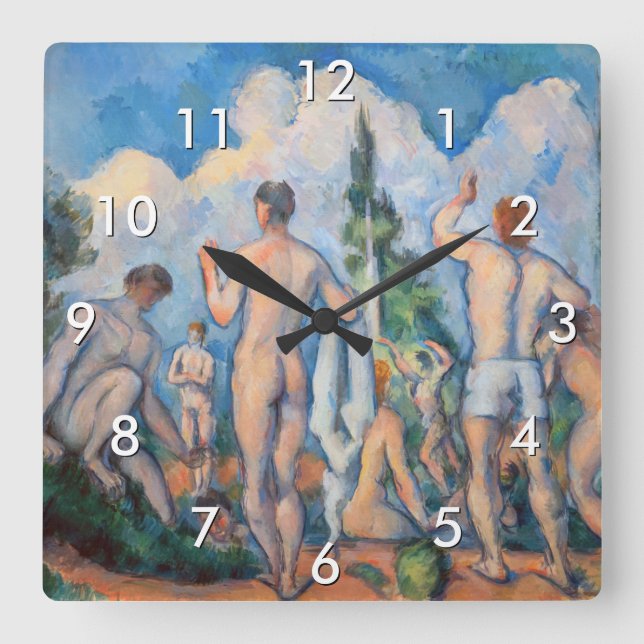 Horloge Carrée Paul Cezanne - Baigneurs (Recto)