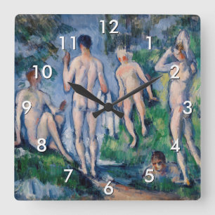 Horloge Carrée Paul Cezanne - Groupe de baigneurs