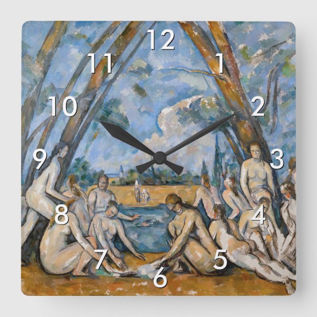 Horloge Carrée Paul Cezanne - Les Grandes Baignoires (Recto)