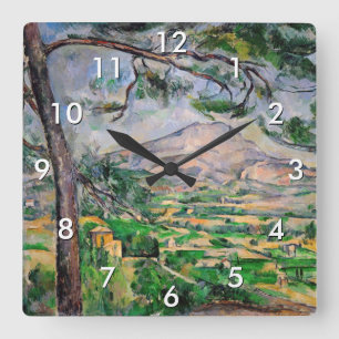 Horloge Carrée Paul Cezanne - Mont Sainte-Victoire et Grand Pin