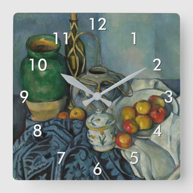 Horloge Carrée Paul Cezanne - Still Life with Apples (Recto)