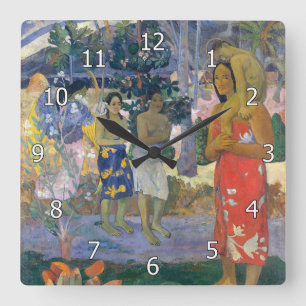 Horloge Carrée Paul Gauguin - Je vous salue Marie / Ia Orana Mari
