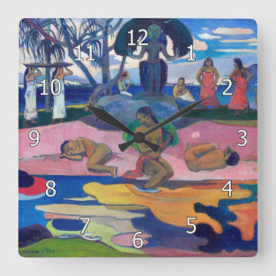 Horloge Carrée Paul Gauguin - Jour de la déesse / Mahana no atua