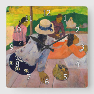 Horloge Carrée Paul Gauguin - La Sieste