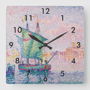 Horloge Carrée Paul Signac - Venise, Le Nuage Rose