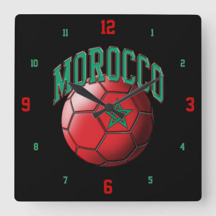 Horloge Carrée Pavillon du Maroc à bille de football