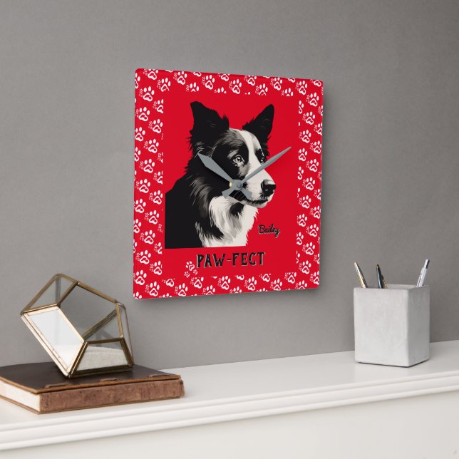 Horloge Carrée Paw-fect (Bureau)