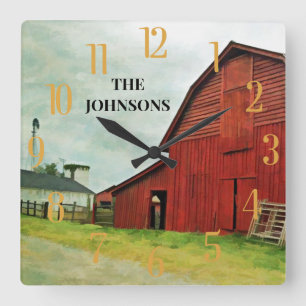 Horloge Carrée Pays de rustic