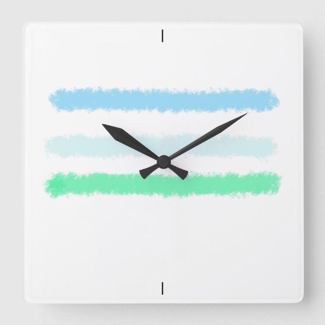 Horloge Carrée Paysage Abstrait. (Recto)