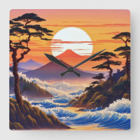 Paysage du coucher du soleil japonais