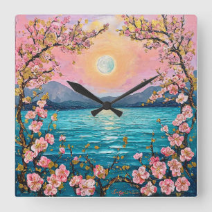 Horloge Carrée Paysage serein