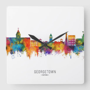 Horloge Carrée Paysage urbain de Georgetown Guyana