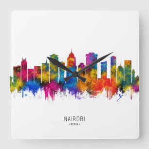 Horloge Carrée Paysage urbain de Nairobi Kenya