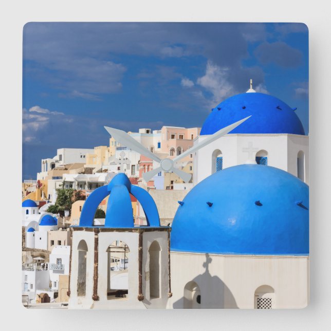 Horloge Carrée Paysage urbain de Santorin, Grèce (Recto)