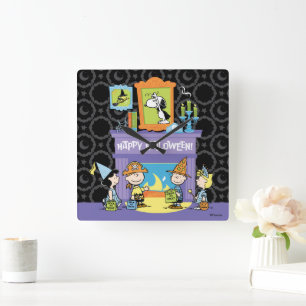 Horloge Carrée Peanuts Salles Ensorcelées Halloween