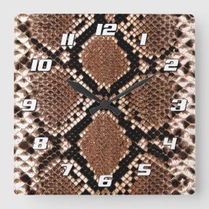 Horloge Carrée Peau de Crotale Diamondback Occidental