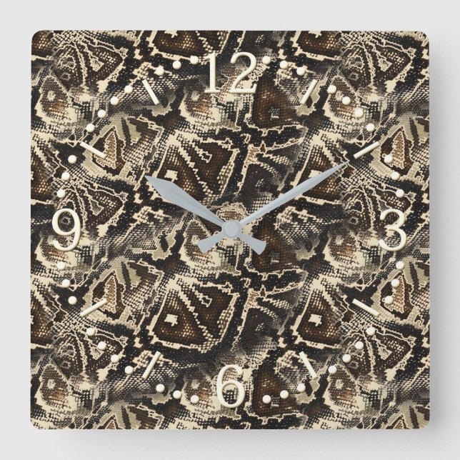 Horloge Carrée Peau de Python (Recto)