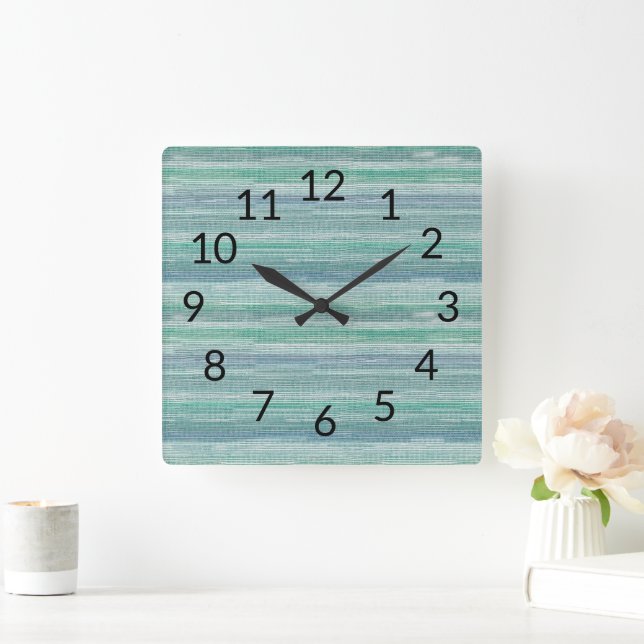 Horloge Carrée Pebble de mer Pebble Pebble Plage Texture Motif (Maison)