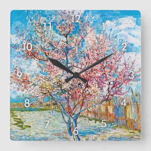 Horloge Carrée Pêche à fleurs, Van Gogh