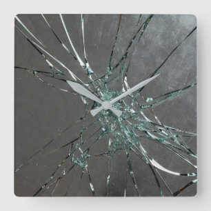 Horloge Carrée Peinture à l'huile de surface en verre brisé (styl