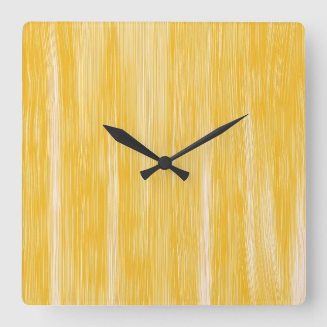 Horloge Carrée Peinture Abstraite jaune (Recto)
