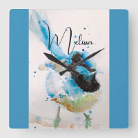 Peinture aquarelle Troglodyte bleu Oiseaux austral