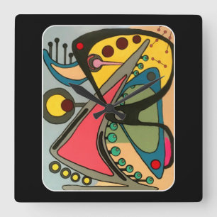 Horloge Carrée Peinture de l'homme de conversation Abstraite du m