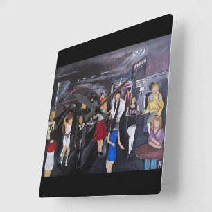 Horloge Carrée Peinture No Control par Alfred Fox